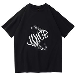 Heren Vlone T-shirt voor mannen en vrouwen gedrukte letter V op de achterkant modeprint t-shirts jonge studenten eenvoudige losse half solide kleur t-shirt top shirts y1 zwart shirt