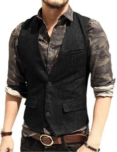 Heren vneck pak vesten mode formele slim fit zakelijke visgraat jurk vest voor smoking bruiloft 240125