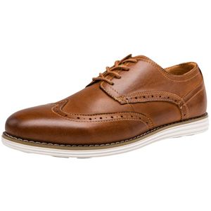 Heren Vostey Leather Business Casual Formele Oxford schoenen 377