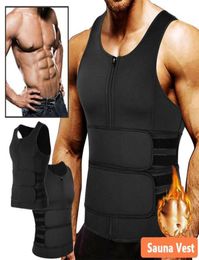 Bodage de taille pour hommes Shaper Néoprène Sauna Sweat Gest Zipper Double entraînement réglable Suite Tank Top Trimmer5414288