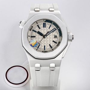 Relógio masculino 3120 movimento automático relógios 42mm safira cerâmica caso relógio moda pulseira de borracha clássico relógio de pulso montre de luxo