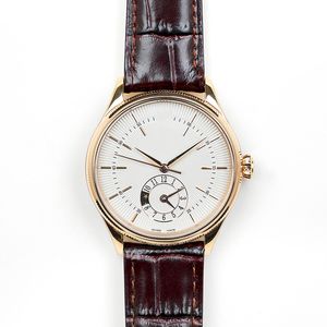 Heren Watch 3180 Automatisch mechanisch horloge 39 mm automatische platina automatische beweging 18k rose goud krokodil huidheren horloges