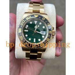 Mens Watch 40mm Or 18 carats Cadran vert Mouvement automatique Céramique Lunette verre saphir Top-Factory Ref.116718 Acier inoxydable Luxury Wristwatch
