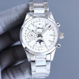 Montre pour hommes 40mm mouvement mécanique automatique montres-bracelets d'affaires Montre De Luxe en cuir montres pour hommes 8 broches