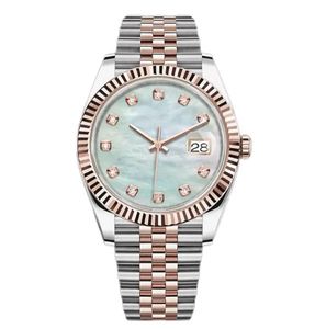 Herenhorloge 41 mm sport 2813 beweging 316L roestvrijstalen armband roségouden parel gezicht lichtgevend waterdicht horloge