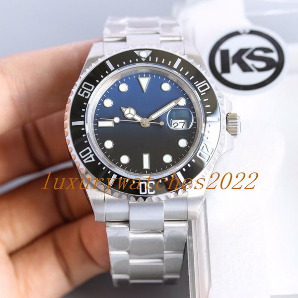 Montre homme 43mm Noir vert bleu Cadran Mer Cal.2836/Cal.3135 Automatic Mechanical Watches KS Men Dive acier inoxydable Ref.126600 Sappire Glass Wristwatches