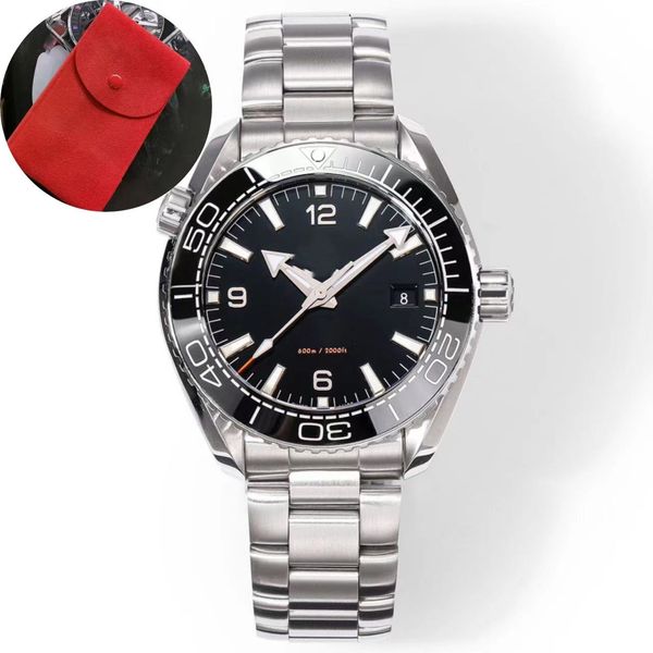 Montres pour hommes montres 43 mm avec sac rouge saphir saphir original céramique lunette omg mer 600m montres de créateurs de haute qualité mouvement automatique Mouvement étanche de luxe Montre