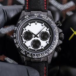 Reloj para hombre Mecánico automático Caja de fibra de carbono de 40 mm Relojes Reloj de pulsera de negocios de moda Relojes de pulsera con correa de lona Montre De Luxe Regalos 3 -Círculo