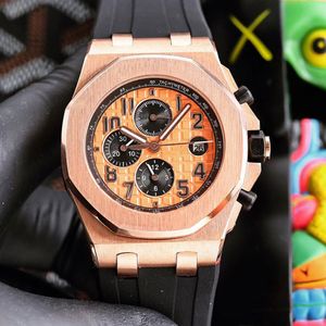 Reloj para hombre Relojes de diseño mecánicos automáticos Reloj de pulsera de negocios con zafiro de 42 mm Tirador octogonal Carcasa de acero con arena Correa de caucho Montre de Luxe