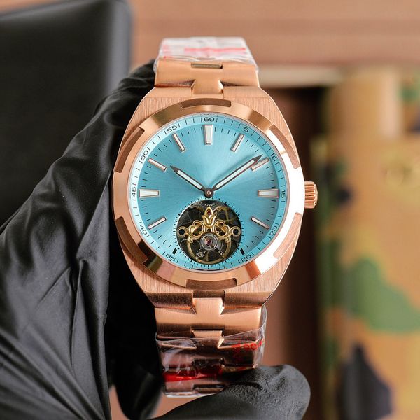 Reloj para hombre Relojes automáticos con movimiento mecánico de cuerda automática Reloj hueco de 42 mm Cristal de zafiro Acero inoxidable Relojes de pulsera de negocios Montre de Luxe a prueba de agua