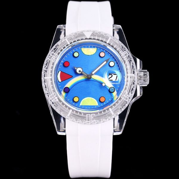 Reloj para hombre automático suizo ETA 2824 Movimiento mecánico Relojes de 40 mm Zafiro Moda Negocios Luminoso Natación Reloj de pulsera transparente Montre De Luxe