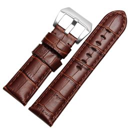 bracelet de montre pour hommes en bracelet de montre vintage de 24 mm adapté aux montres de luxe PAM Montre de relojs bracelet en cuir véritable design avec boucle ardillon