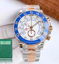 Montre pour hommes cadran bleu glace sur montres montres en or hommes yachtmaster ii diamant montre-bracelet mécanique de luxe 44mm mouvement automatique top marque rôle élevé