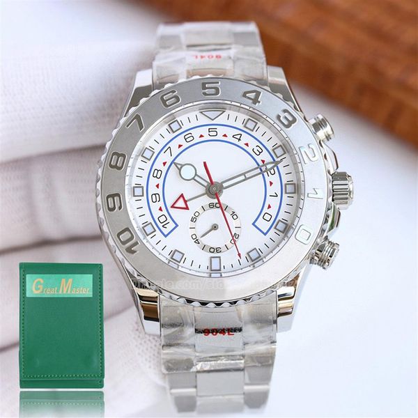 Montre pour hommes cadran bleu glace sur montres jason007 montres en or pour hommes yachtmaster ii diamant montre-bracelet mécanique de luxe 44mm automat309s