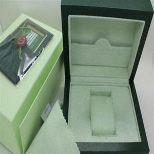 Mens Watch Box Inner Outer mans Montres Papers Card Wallet BoxesCases Men Rol Green box 227O