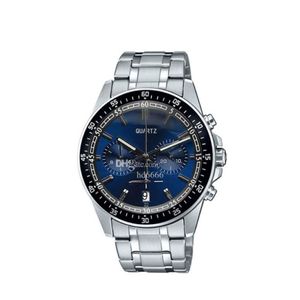 Montre pour hommes chronographe mouvement à quartz montres cadran bleu montres-bracelets décontractées Orologi di lusso horloge masculine sport bracelet watc2840