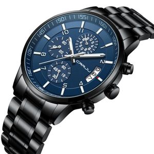 Herenhorloge CrRju Mannen Luxe Waterdichte Horloges Mode Zakelijke Roestvrijstalen Datum Quartz Horloge voor Mannen Relogio Masculino 210517