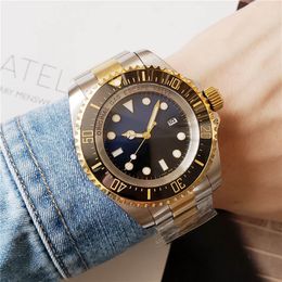 Reloj para hombre con bisel de cerámica profundo, cristal de zafiro, acero inoxidable con cierre deslizante, relojes mecánicos automáticos de lujo 13979 artículo