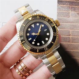 Reloj para hombre con bisel de cerámica profundo, cristal de zafiro, acero inoxidable con cierre de bloqueo deslizante, relojes mecánicos automáticos para hombre