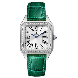 herenhorloge ontwerper hoge kwaliteit mode zakelijke rechthoekige lederen horlogeband quartz uurwerk saffierglas luxe horlogedoos