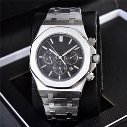 Reloj para hombre Diseñador de lujo Reloj con movimiento de batería multifuncional Esfera multifuncional Tamaño clásico 42 mm 904L Relojes con correa de acero inoxidable para hombres Orologio.