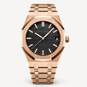 HETS Watch Designer Luxury Mouvement Automatic Matchs High Qualit Rose Gold Taille 42mm 904L STRAPE D'ACIER INOXDUBLIQUE OROLOGIE SAPPHIRE EN SAPPHIRE.