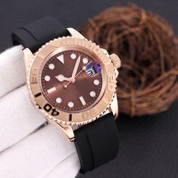 Reloj para hombre Relojes de diseño Relojes de lujo Reloj deslizante de 40 mm Correa de caucho de acero inoxidable Movimiento mecánico automático luminoso resistente al agua Relojes para hombre Orologio.