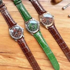 Heren Watch Designer Watch Top Luxe horloge multi -functionele automatische beweging lederen roestvrijstalen riem saffierglas waterdichte horloge voor heren orologio.