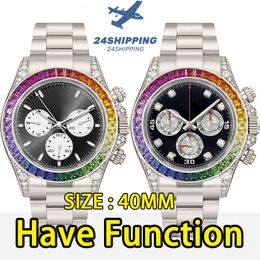 Herenhorloge Designer horloges Ditona 40 mm met functie Diamant Klassieke beweging Automatisch mechanisch horloge 904L roestvrij staal Saffier Hoge kwaliteit met doos