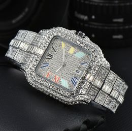 HETTRESS MONTRE MONTRE DATE DE JOURS DE HAUTE QUALITÉ AVEC DIAMANDS 40 mm Watch Watch en acier inoxydable Bande de montre imperméable avec cadeau de mode