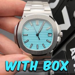 Relojes para hombres relojes de alta calidad PP 5711 3AAA Classic 40 mm Sports Mechanical Mechanical Watch 904L Sapphire de acero inoxidable impermeable con caja