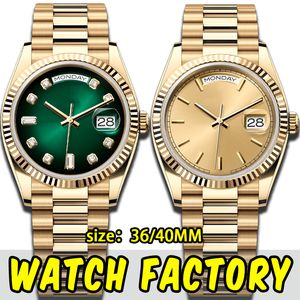 Heren Watch Designer Horloges Hoge kwaliteit dagdatum AAA Top Gouden Diamond Ring 40/36mm Automatisch mechanisch horloge 904L roestvrijstalen saffier Sapphire waterdicht met doos