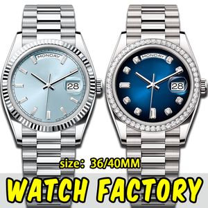 Heren Watch Designer Horloges Hoge kwaliteit dagdatum 3AAA Top Diamond Ring 40/36 mm Automatisch mechanisch horloge 904L roestvrij staal Saffier Sapphire Waterdicht met modebox