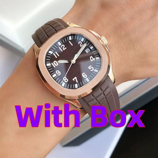 Designer de montres pour hommes montres en or rose de haute qualité 904l en acier inoxydable et bracelet en gel de silice durable Montres 2813 Automatique Mécanique Luxury Watch with Box