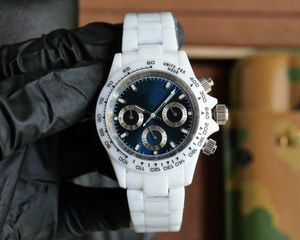 Relógio masculino designer relógios multifuncional cronógrafo movimento de quartzo 40mm pulseira cerâmica dial fivela safira relógios luminosos