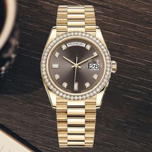 Montre homme diamant montres classiques 41mm montres automatique double calendrier en acier inoxydable 904L bracelet en or rose saphir étanche lumineux glacé