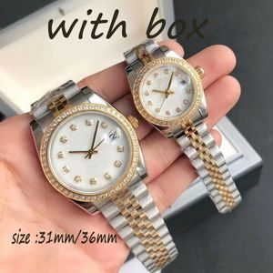 Reloj para hombre para mujer, reloj de lujo para hombre, relojes con movimiento automático, relojes de diseño, relojes de mujer con diamantes 31/36/correa de acero inoxidable