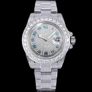 Montre pour hommes entièrement diamant automatique 2824 mécanique 42mm montres mode affaires montres natation lumineux 904L montre-bracelet en acier inoxydable Montre De Luxe