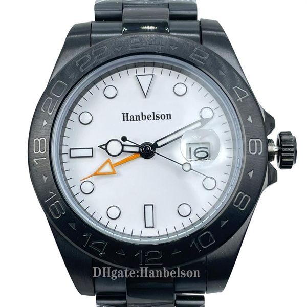 Montre pour hommes GMT, mouvement automatique, verre saphir, bracelet en acier, cadran blanc lumineux, ST9, montres 212q