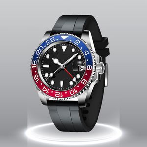 Reloj para hombre gmt Pepsi Coke círculo relojes 40 mm Movimiento automático Mecánico Acero inoxidable Reloj para hombre Correa de goma Master Male Ocean Reloj de pulsera 8215 movimiento