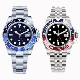 Herenhorloge GMT-serie keramische ringbewegingshorloges Goud 41MM roestvrij staal saffierglas lichtgevend luxe horloge Fijnafstelling gesp horloges pepsi horloge