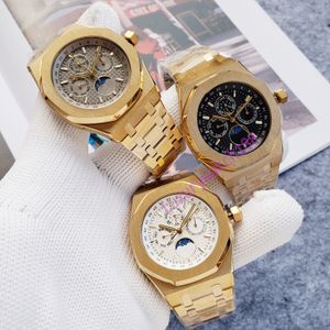 Montre pour hommes relojes montre de luxe de haute qualité mouvement automatique soleil lune cadran multifonctionnel taille 42MM montre en acier inoxydable étanche pour hommes orologi.