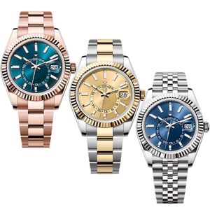 Herenhorloge Hoge kwaliteit luxe horloges designer horloges SKY dwller horloge Automatische machinebeweging Horloges roestvrij staal polshorloge rlx top sky Markenuhren