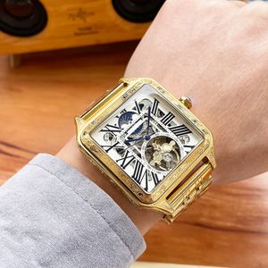 Herenhorloge Holle volautomatische mechanische horloges Ontwerp saffier dubbele vouwsluiting roestvrijstalen band waterdicht 40 mm gouden horloge