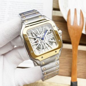 Heren Work Hollow Watch Volledig automatische mechanische horloges Design Sapphire Dubbele vouwen Clasp roestvrijstalen riem waterdicht 48 mm