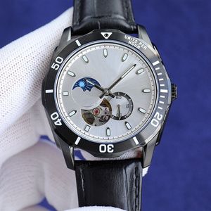 Montre pour hommes montre-bracelet creuse automatique mécanique en acier inoxydable bracelet en cuir montres cadeaux mode montre-bracelet Design Montre De Luxe 41mm