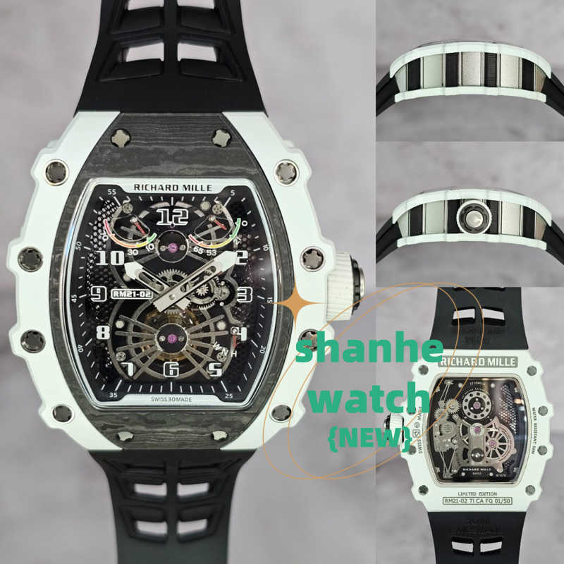 Relógio masculino de luxo com movimento automático relógios de pulso Rm21-02 de alta qualidade