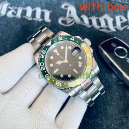 herenhorloge Luxe designer Zakelijk horloge 40MM keramische ring roestvrijstalen band vouwgesp herenhorloge kan waterdicht saffierglas toevoegen