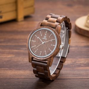 Heren kijken Luxe horloges Maat 41 mm Natuurlijke houten polshorloges Uwood Japan Miyota Quartz Movement horloges met doos voor unisex paar