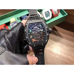 Watch Mens Mens Designer Watch Mécanique Automatic Sheleton Series Rubber Watch Band 50x43mm Japan West City N944